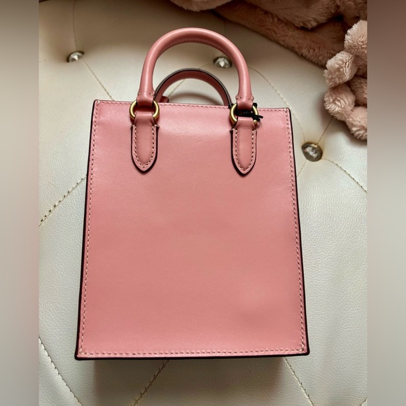 NEW Disney X Coach Blush Multi Leather Mini Tote Ice Skate Motif Mickey & Minnie - Picture 5 of 16